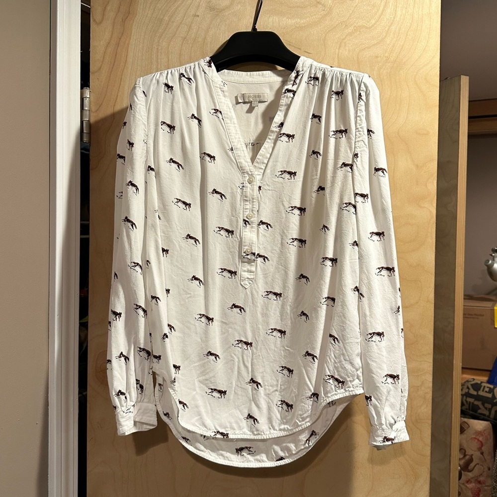 Hobbs London fox blouse size 2